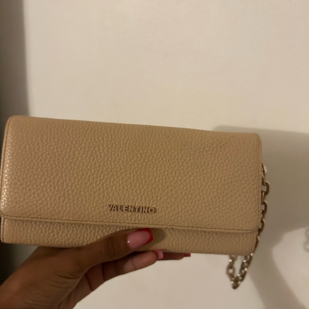 * REPOST ITEM WAS NOT SOLD * Valentino Tan Leather Clutch